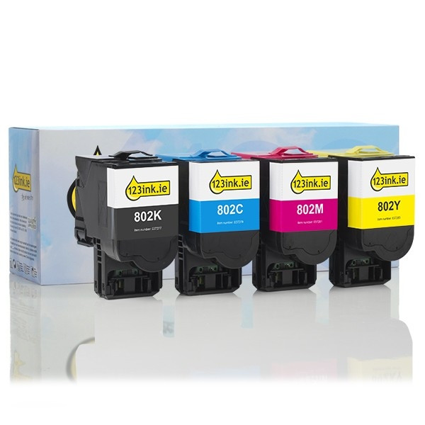 Lexmark 802 BK/C/M/Y toner 4-pack (123ink version) 130285 - 1