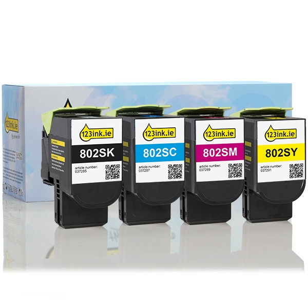Lexmark 802 SK/SC/SM/SY toner 4-pack (123ink version) 130283 - 1