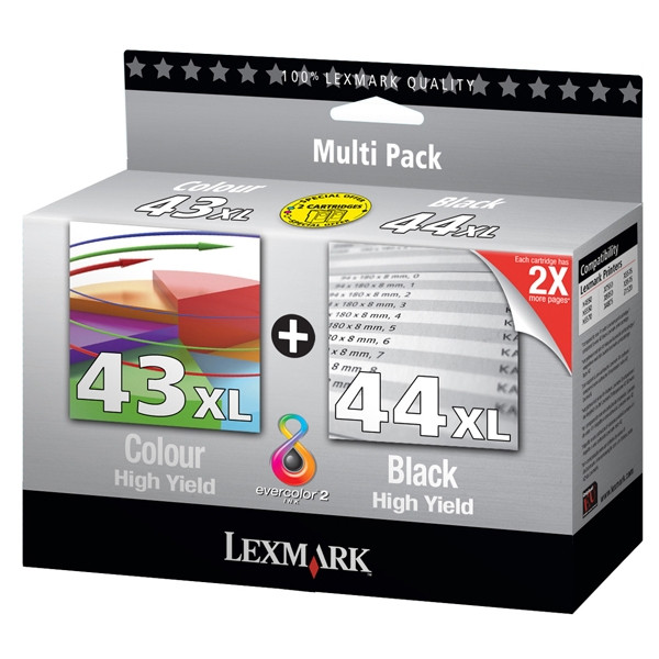 Lexmark 80D2966 (#43XL) black + (#44XL) colour ink cartridge 2-pack (original Lexmark) 040328 - 1