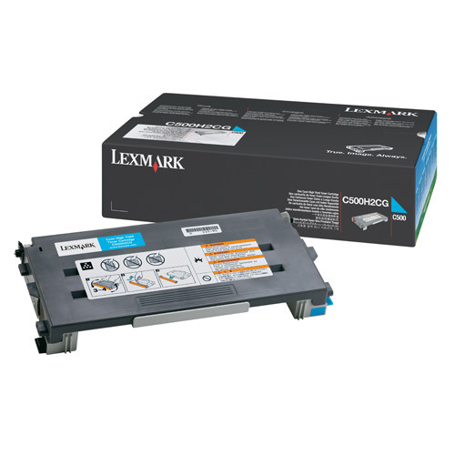 Lexmark C500H2CG high capacity cyan toner (original) C500H2CG 034800 - 1