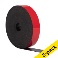 Magnetic tape (erasable) 2cm x 10m | 123ink red | 3-pack