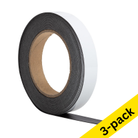 Magnetic tape (erasable) 2cm x 10m | 123ink white | 3-pack