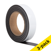 Magnetic tape (erasable) 4cm x 10m | 123ink white | 3-pack