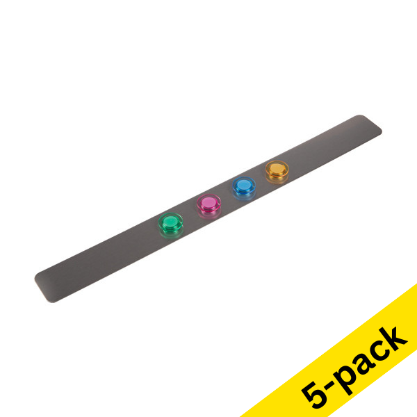 Magnetic wall strip + 4 magnets (stainless steel) | 50cm x 5cm | 123ink | 5-pack 302141 - 1