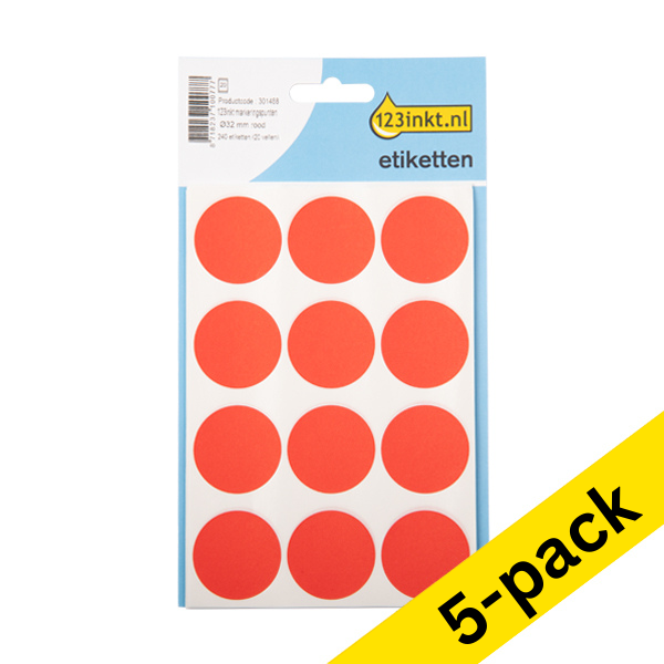 Marking dots Ø32mm (red) | 123ink | 1,200 stickers 301522 - 1