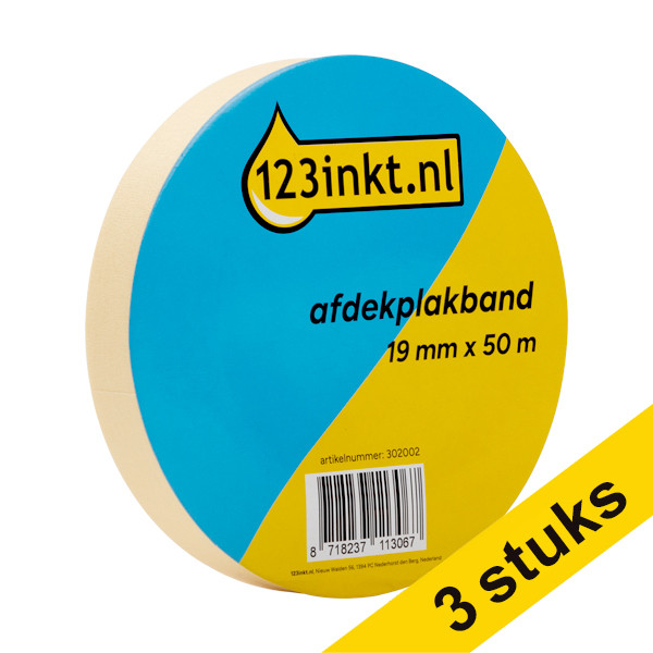Masking tape 19mm x 50m | 123ink | 3-pack 302003 - 1