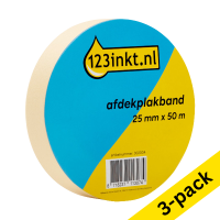Masking tape 25mm x 50m | 123ink | 3-pack