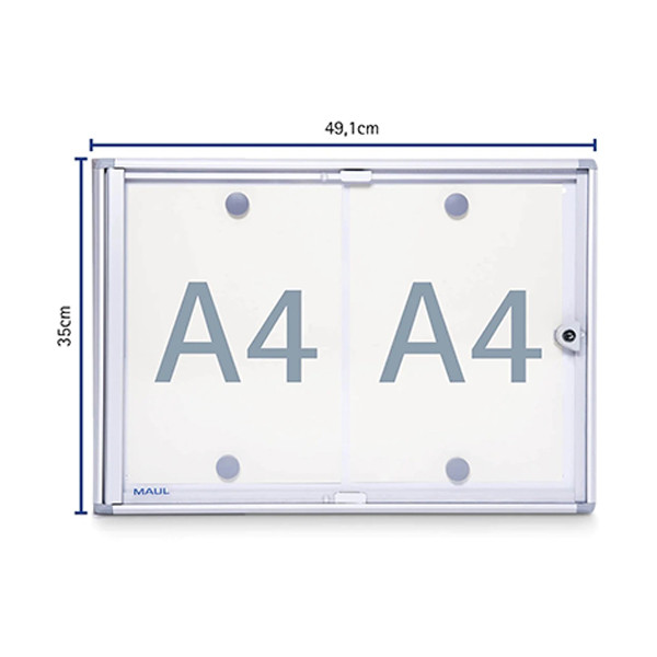 Maul MAULextraslim aluminium interior display case 2 x A4 6820208 402392 - 1