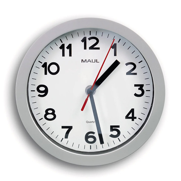 Wall clock with white dial | grey plastic | Maul MAULstep | Ø 20cm 402496 - 1