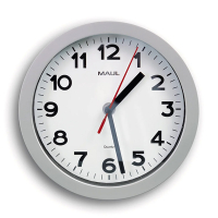 Wall clock with white dial | grey plastic | Maul MAULstep | Ø 20cm 402496