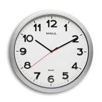 Wall clock with white dial | grey plastic | Maul MAULstep | Ø 40cm 402499