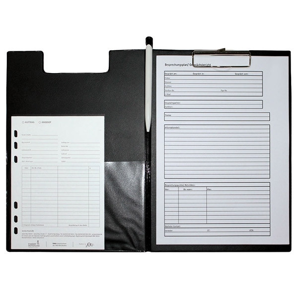Maul black A4 portrait clipboard with cover (10-pack) 424754 - 1