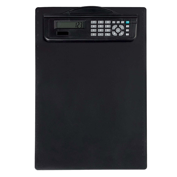 Maul black A4 portrait plastic clipboard with calculator 2325490 402317 - 1