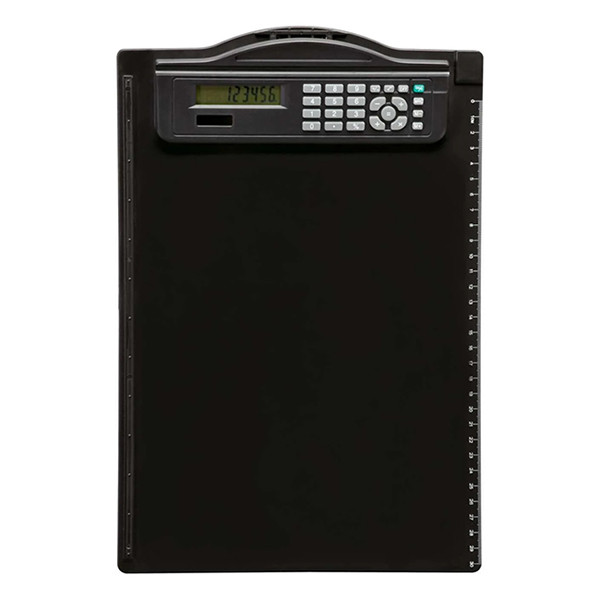 Maul black A4 portrait plastic clipboard with calculator 402317 - 1