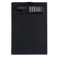 Maul black A4 portrait plastic clipboard with calculator 2325490 402317