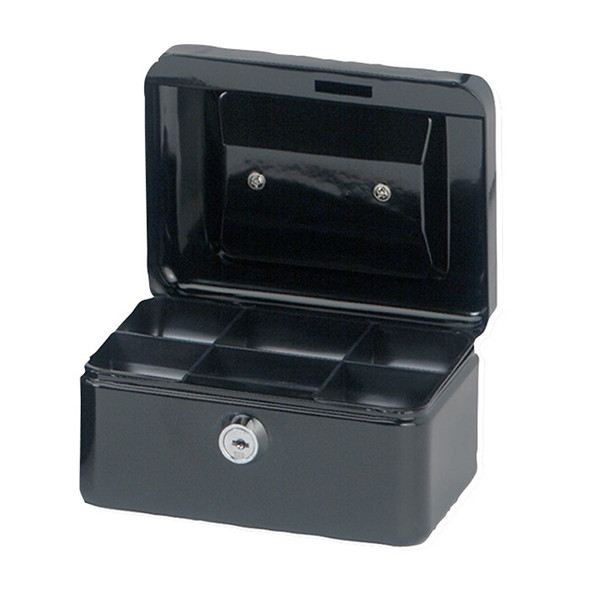 Maul black steel cash box, 15.2cm x 12.5cm x 8.1cm 5610190 402008 - 1