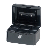 Maul black steel cash box, 15.2cm x 12.5cm x 8.1cm 5610190 402008