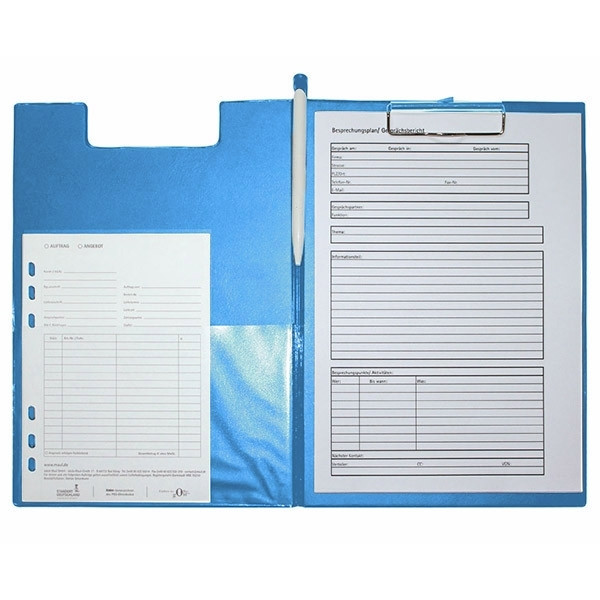Maul light blue A4 portrait clipboard with cover 2339234 402139 - 1