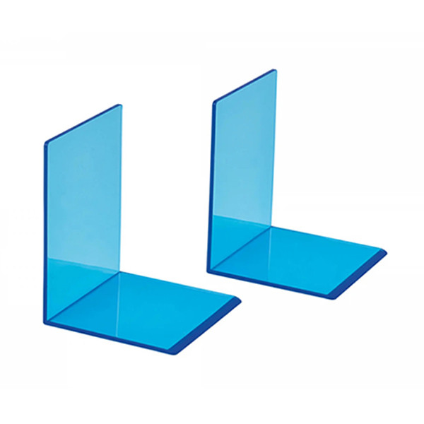 Maul neon blue transparent acrylic bookends, 10cm x 10cm x 13cm (2-pack) 3513631 402341 - 2