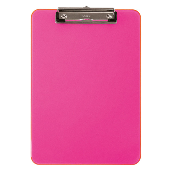 Maul neon pink A4 portrait plastic clipboard 2340621 402342 - 1