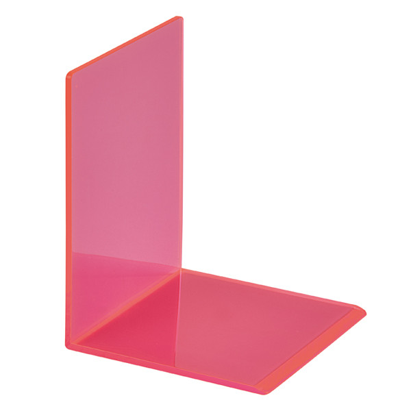Maul neon pink transparent acrylic bookends, 10cm x 10cm x 13cm (2-pack) 3513621 402340 - 1