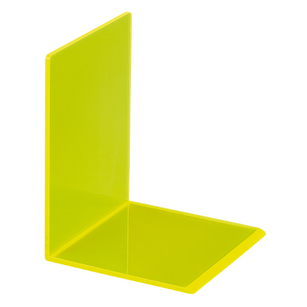 Maul neon yellow transparent acrylic bookends, 10cm x 10cm x 13cm (2-pack) 3513611 402339 - 1