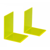 Maul neon yellow transparent acrylic bookends, 10cm x 10cm x 13cm (2-pack) 3513611 402339 - 2