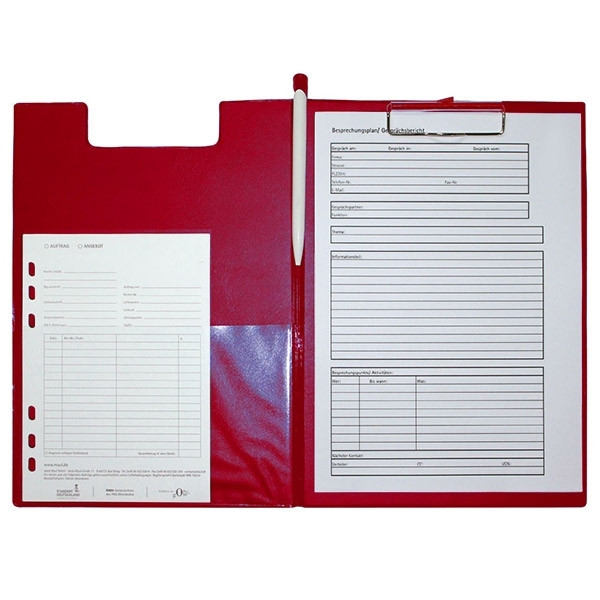 Maul red A4 portrait clipboard with cover 2339225 402140 - 1