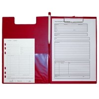 Maul red A4 portrait clipboard with cover 2339225 402140