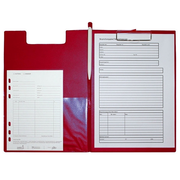 Maul red A4 portrait clipboard with cover (5-pack) 402470 - 1