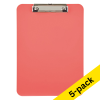 Maul rose A4 portrait plastic clipboard (5-pack)