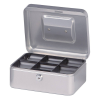 Maul silver steel cash box, 20cm x 17cm x 9cm 5610295 402105