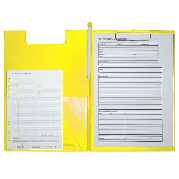 Maul yellow A4 portrait clipboard with cover 2339213 402141 - 1
