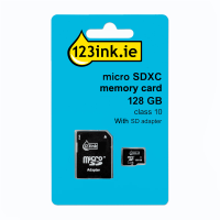 Micro SDXC memory card (128GB) + adapter | Class 10 | 123ink 300693