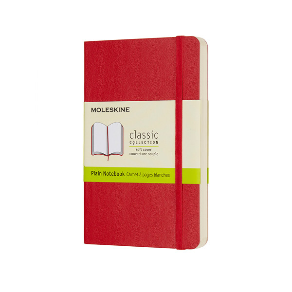 Notebook blank 9 x 14cm | red | Moleskine pocket soft cover 313056 - 1