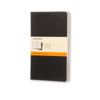 Notebook lined 13 x 21cm | black | Moleskine L soft cover | 3-pack 313096