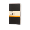 Notebook lined 13 x 21cm | black | Moleskine L soft cover | 3-pack