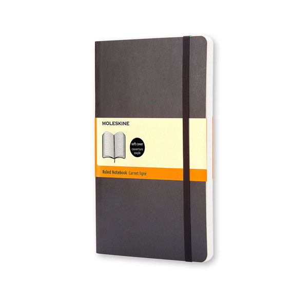 Notebook lined 13 x 21cm | black | Moleskine L soft cover 313074 - 1