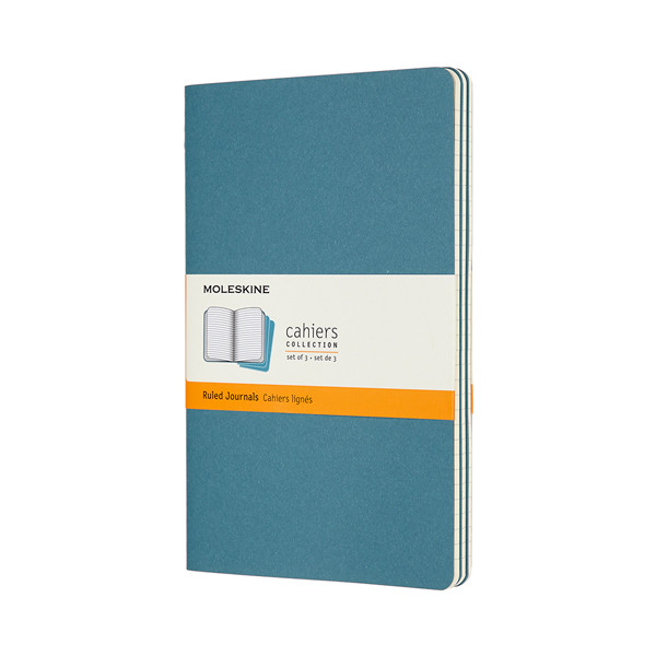 Notebook lined 13 x 21cm | blue | Moleskine L soft cover | 3-pack 313097 - 1