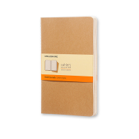 Notebook lined 13 x 21cm | brown | Moleskine L soft cover | 3-pack 313098