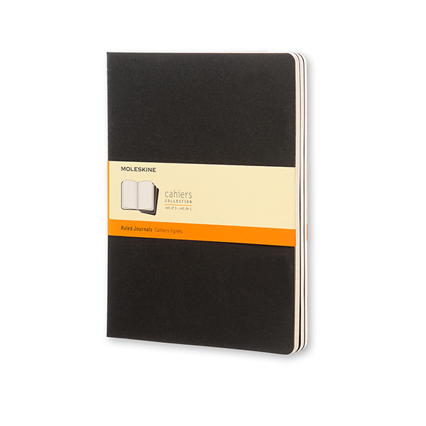 Notebook lined 19 x 25cm | black | Moleskine XL soft cover | 3-pack 313099 - 1