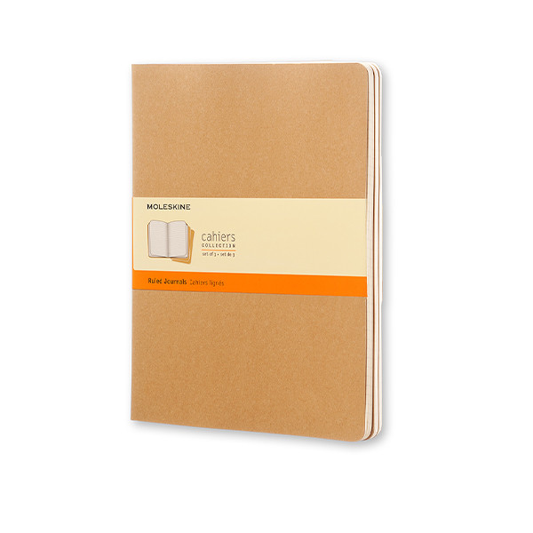 Notebook lined 19 x 25cm | brown | Moleskine XL soft cover | 3-pack 313100 - 1