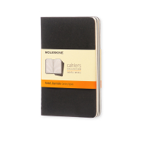 Notebook lined 9 x 14cm | black | Moleskine pocket soft cover | 3-pack 313093