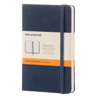 Notebook lined 9 x 14cm | blue | Moleskine pocket hard cover 313071