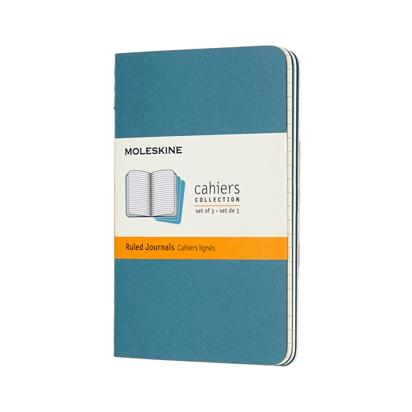Notebook lined 9 x 14cm | blue | Moleskine pocket soft cover | 3-pack 313094 - 1
