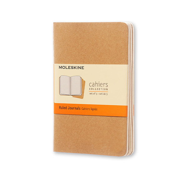 Notebook lined 9 x 14cm | brown | Moleskine pocket soft cover | 3-pack 313095 - 1