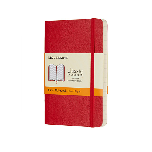 Notebook lined 9 x 14cm | red | Moleskine pocket soft cover 313070 - 1