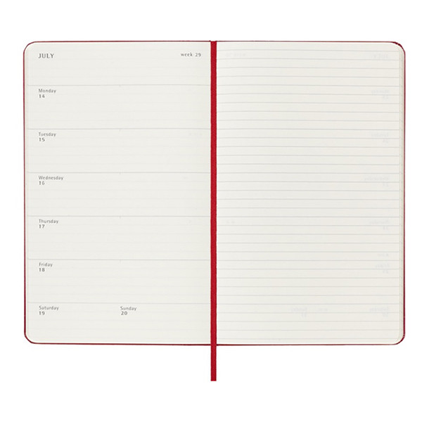 Moleskine scarlet red large hardcover 18 month weekly diary 2024/2025 313224 - 2
