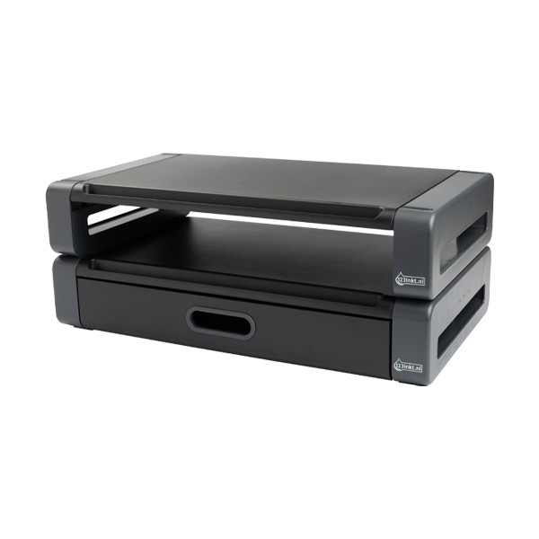 Monitor stand with drawer | black/grey | 123ink 302202 - 5