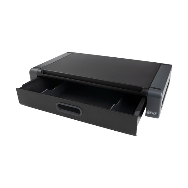 Monitor stand with drawer | black/grey | 123ink 302202 - 2